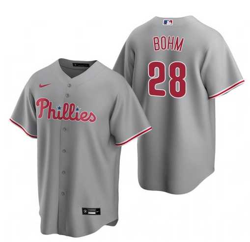 Youth Philadelphia Phillies #28 Alec Bohm Gray Road Jersey Dzhi